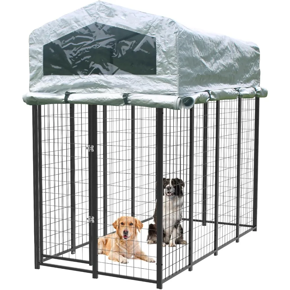 

Very /Large Dog Kennel Outdoor Dogs Run Enclosure With Waterproof UV-Resistant Cover,Heavy Duty Outside Dog Kennel And Secure Lo