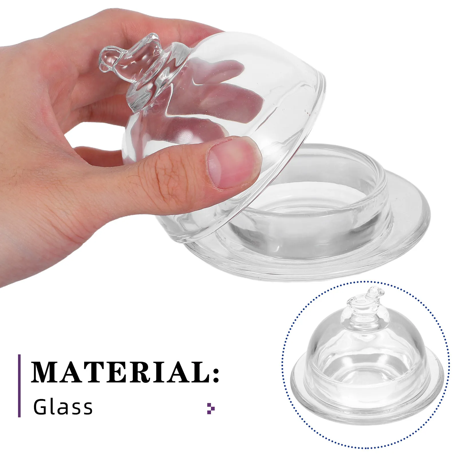 Transparent Glass Ink Holder with Dome Lid for Sumi-e and Traditional Chinese/Japanese Art Practice
