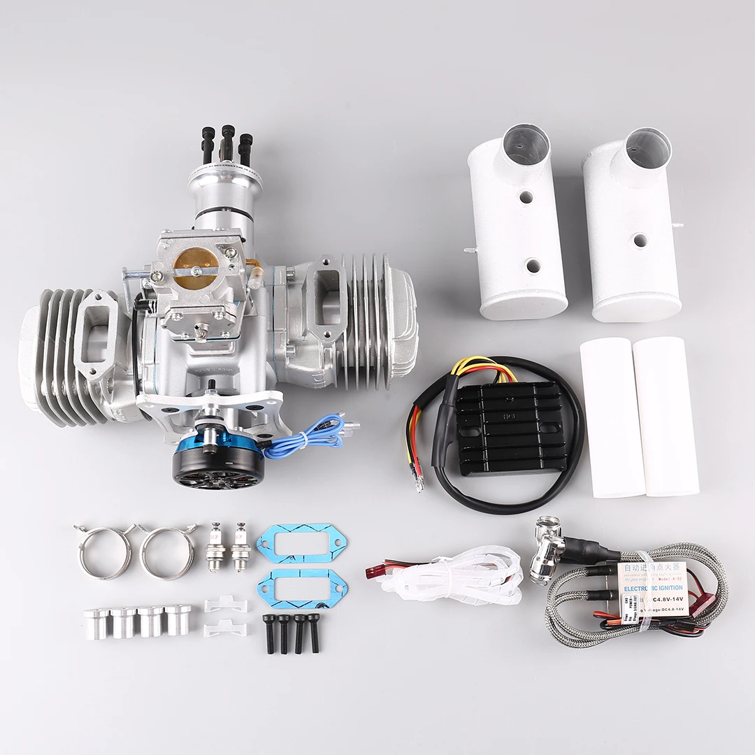 DLE170 170CC Twin Cylinder Two Stroke RC Engine 180W Power Generation System For RC Drone Fixed Wing Aircraft