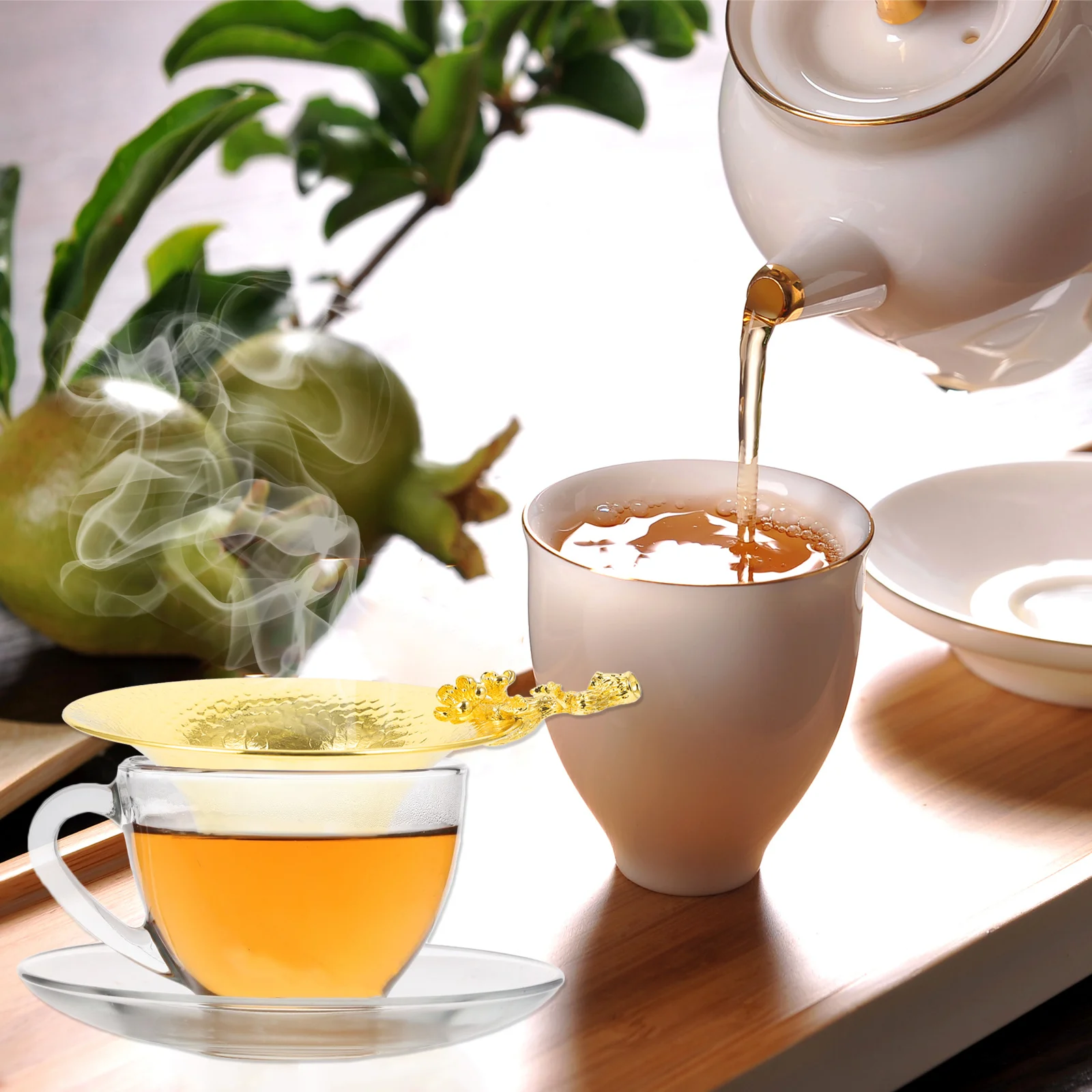 

1 pc Copper Plum Blossom Strainer Premium Heat-Resistant Filter Tool For Kung Fu Tea Teaware Supply Home Tea Funnel