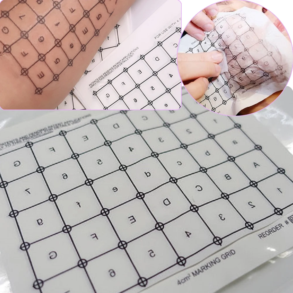 AOKO 3 Types Grid Paper For Anti-wrinkle Beauty Machine Grid Printed Paper For Lifting  Face Tips Sticker For Face Body Eyes