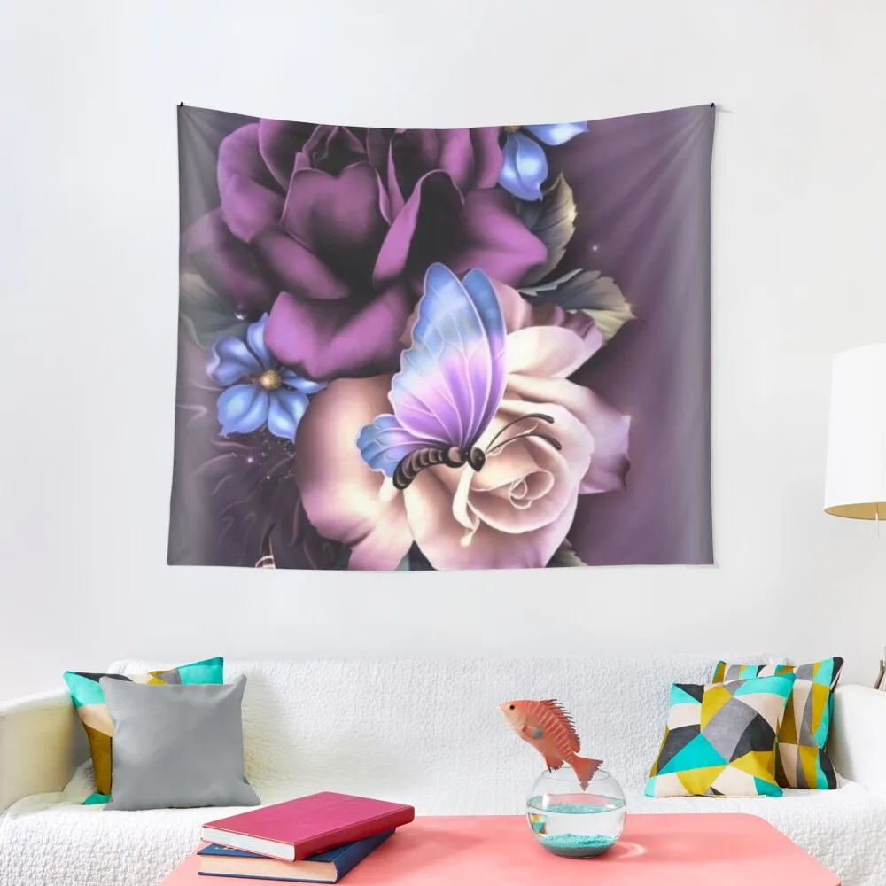 

Purple Rose Tapestry Home Decor Aesthetic Room Decor For Girls For Bedroom Tapestry