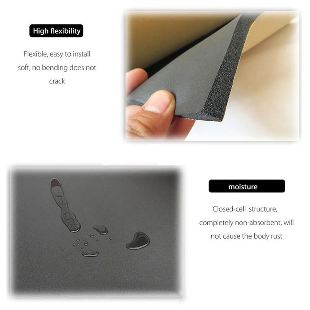 

2pcs Sound Insulation Cotton High Density Material Soundproof Dampening Blanket Automotive Absorbing Foam Pad