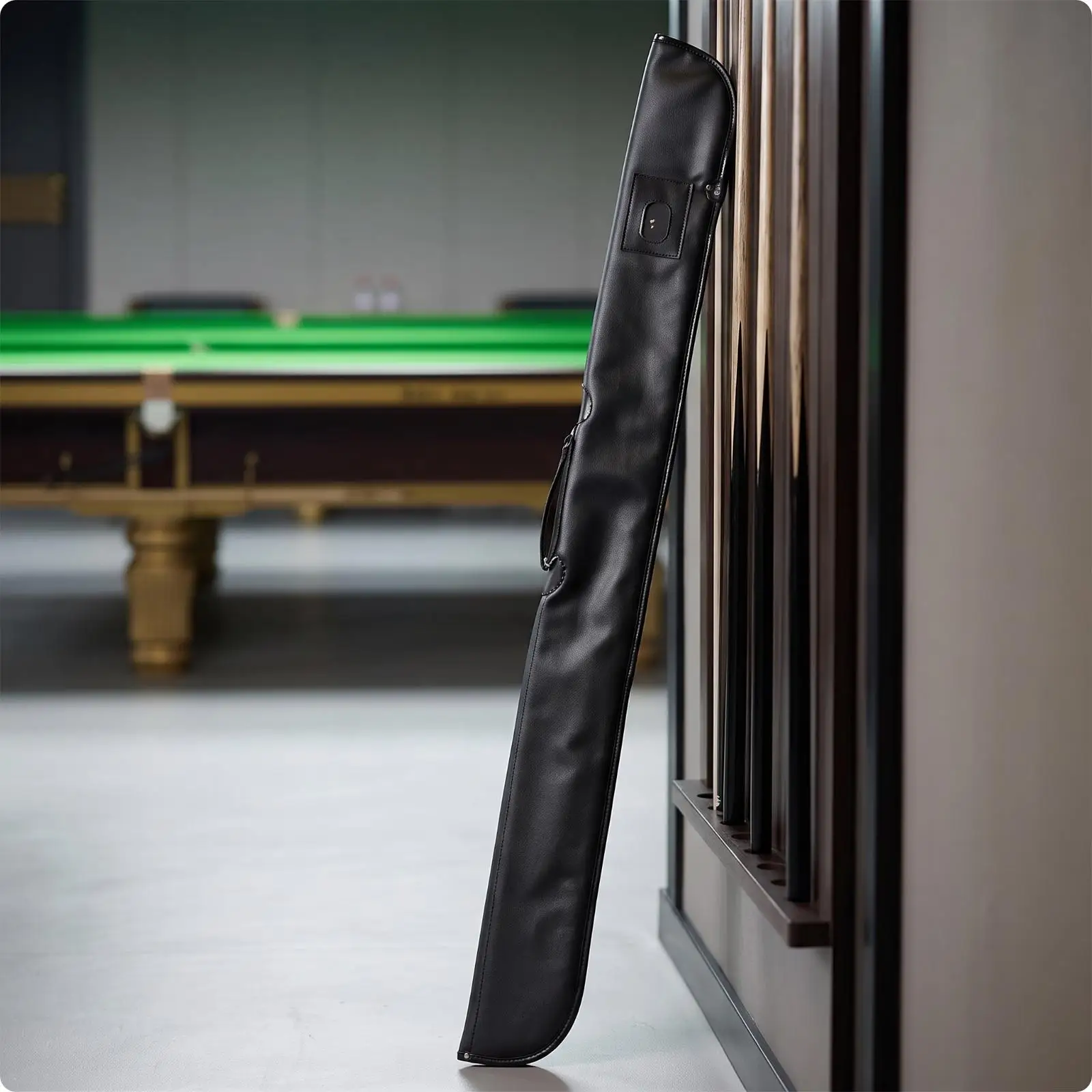 ビリヤードシャフトキャリア-117cm-puレザー製キューケース-プールスティック収納用-耐衝撃パッド入り内部-安全なジッパー付き
