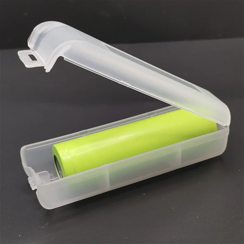 Scatola di immagazzinaggio batteria in PP da 1 pezzo per bianco smerigliato esteso a sezione singola 18650 a punta