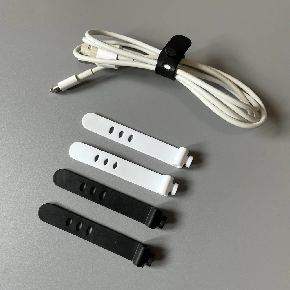 50pcs Cable Organizer Ties Clip Charger Cord Management Silicone Wire Manager Mouse Earphone Holder Data Line Winder Straps