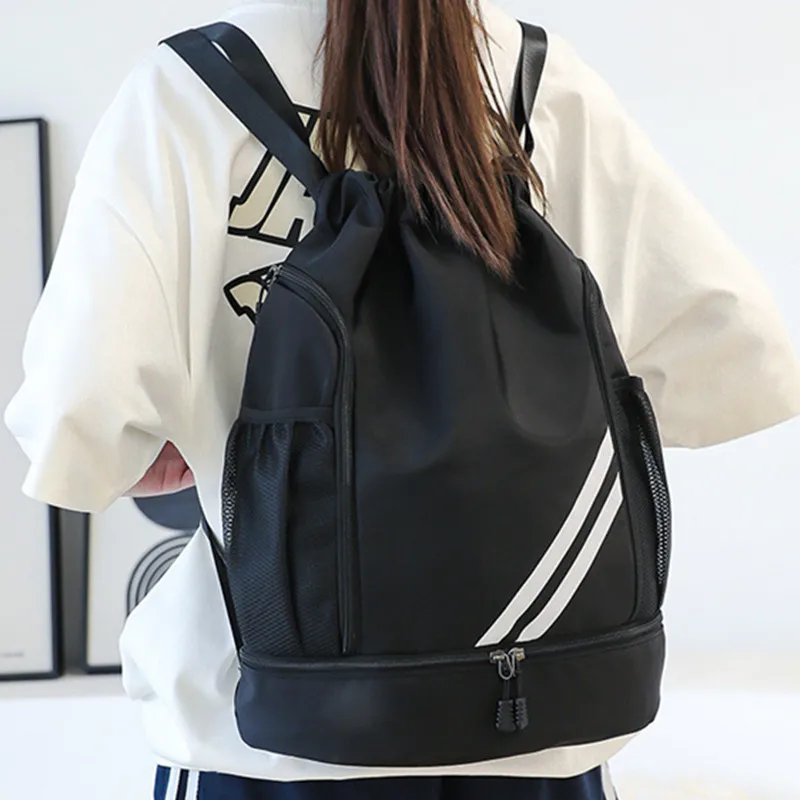 Men's Sports Bag For Basketball Soccer Shoes Training Package Large Drawsting Luggage Handbag Women's Travel Fitness Backpack