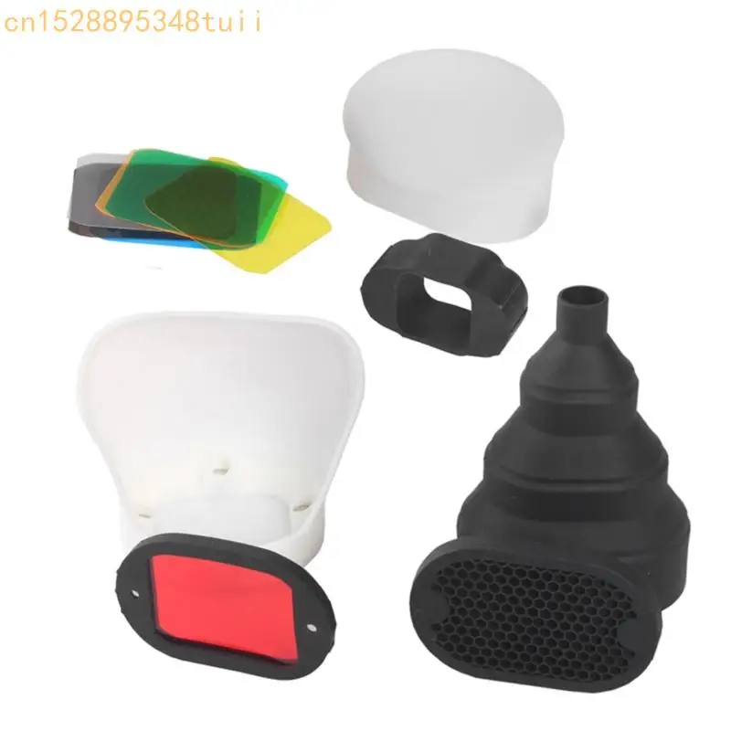 Y4QF Snoot borracha ajustável difusor suave para melhor controle flash externo interno