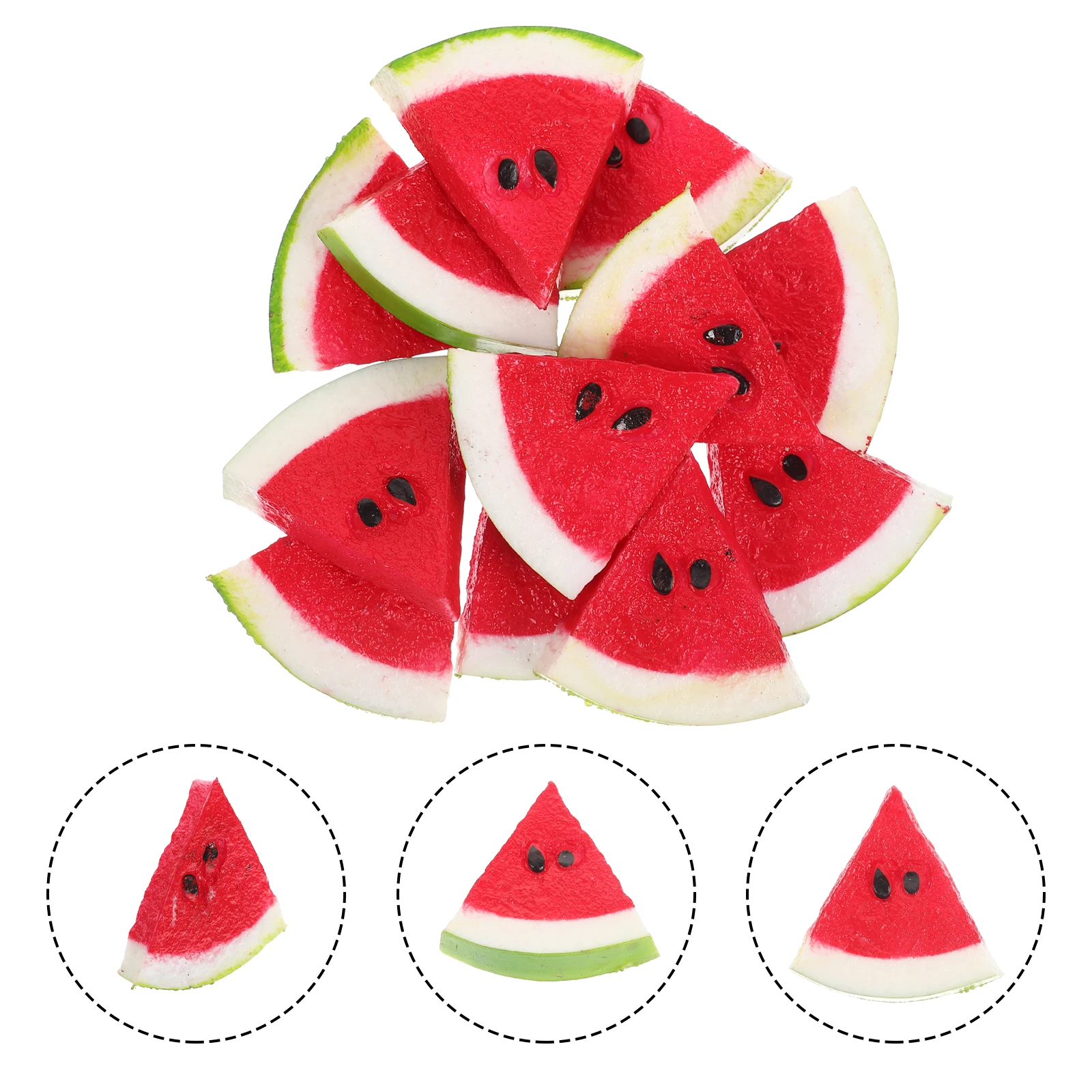 

12pcs Red Watermelon Slice Decoration Realistic Simulation Fruit Model Home Photo Props Lifelike Toy