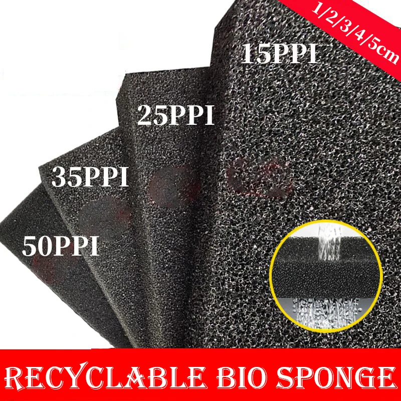 Aquarium Biochemisch Katoenfilter Praktisch Aquarium Accessoires Vijver Schuim Sponsfilter Zwart Meerdere maten SML XL Porie