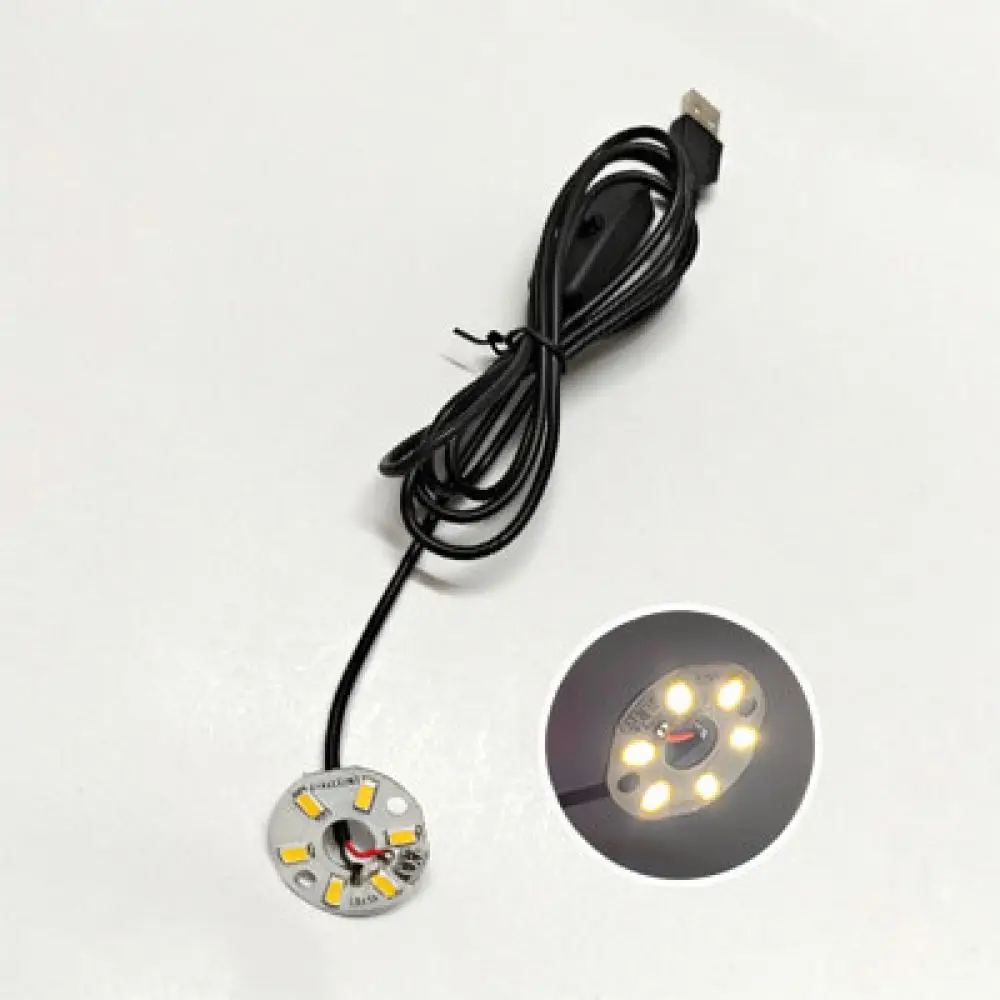 5V USB LED Lamp Chip For DIY Wooden Base Lighting Projects Module With Switch Cable Multi Color Light Board
