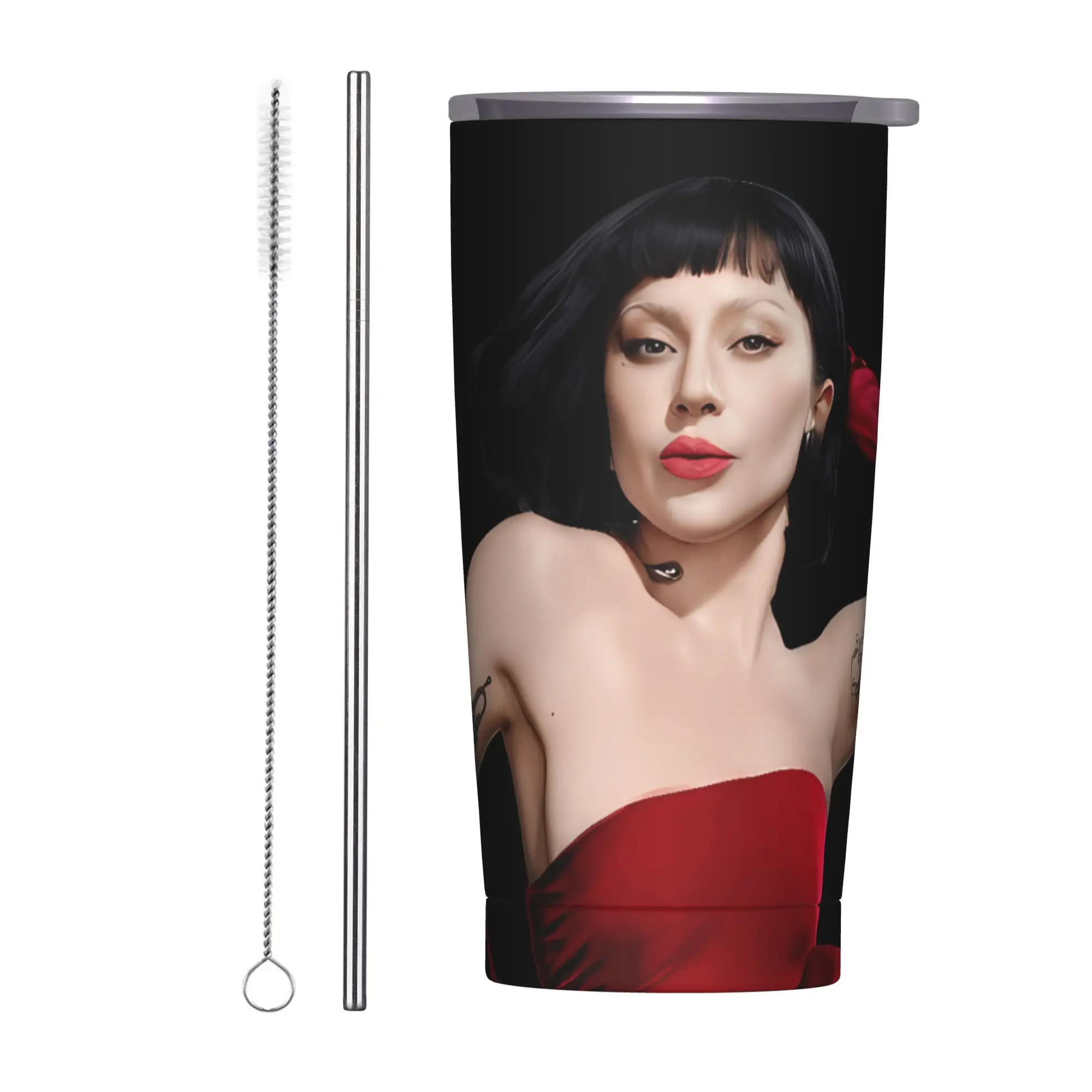 Lady Gaga Tumbler  Cold Drink Insulated Stainless Steel Water Bottle Custom DIY Mugs Cup