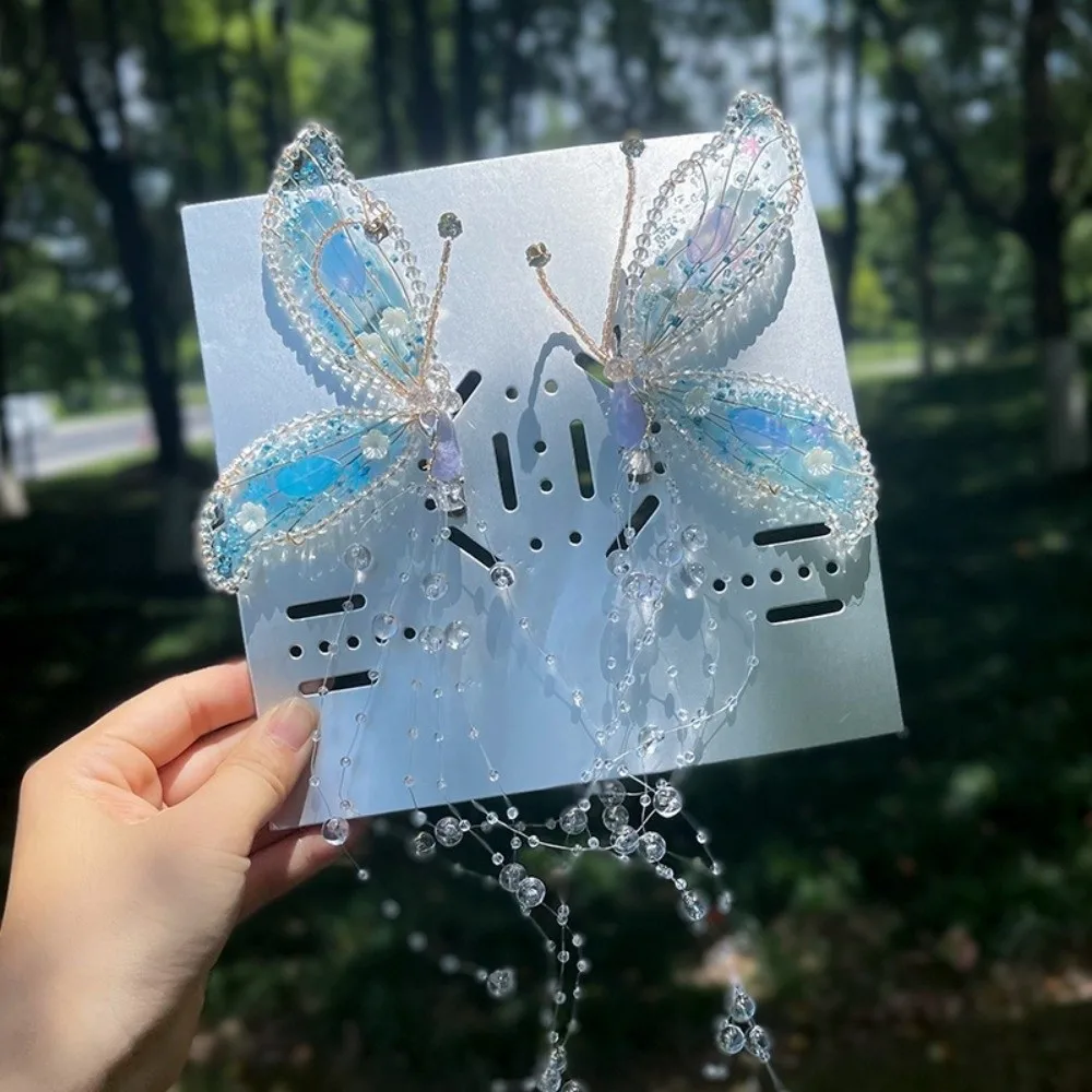 

1 пара заколок для волос с милыми животными и бабочками, сказочные блестки, свадебный головной убор в корейском стиле, заколка для волос с кисточкой для девочек