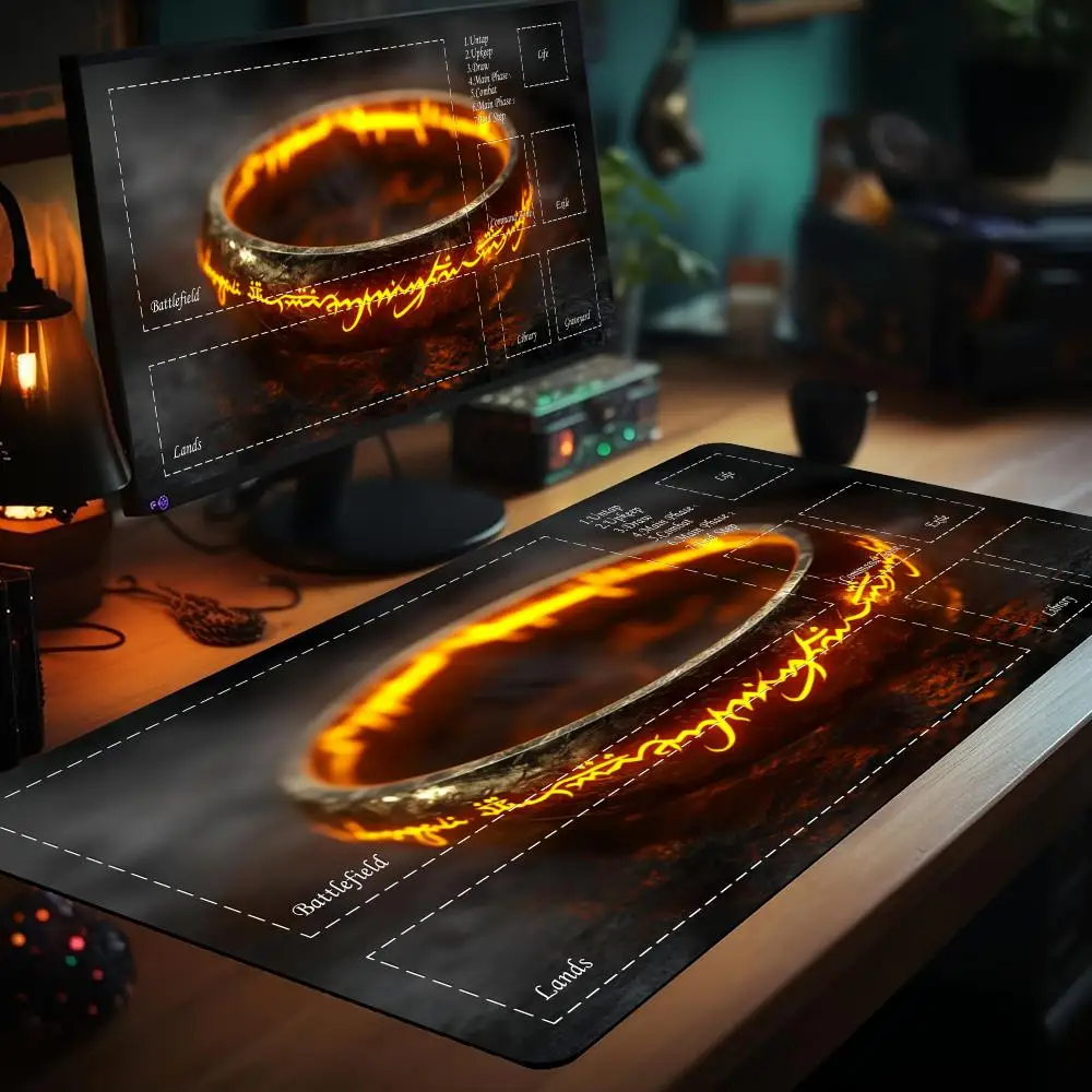 

Magic card playmat with zone mtg Playmat Ghost Knight anime Desk Mat gamer keypad expansion gaming mouse pad rubber anti-slip