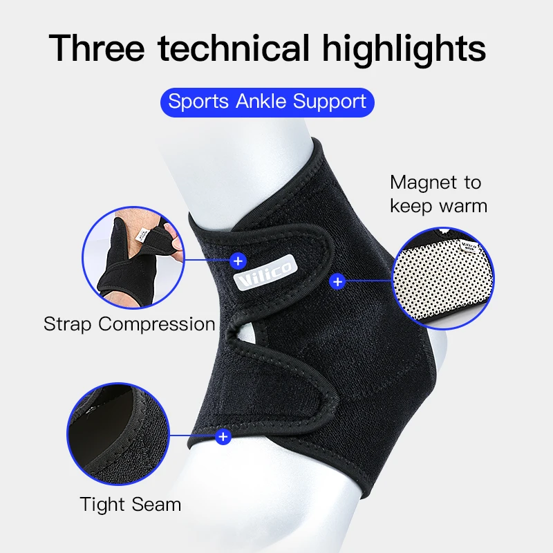 1Pcs Adjustable Compression Ankle Braces Support, Strong Ankle Sports Protection, Stabilize Ligaments-Eases Swelling Sprained