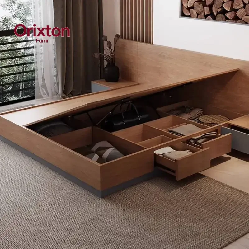 Unique European Double Bed Platform Elegant Pretty Solid Wood Luxury Bed Bases Bedroom Modern Camas Queen Size Furniture Home