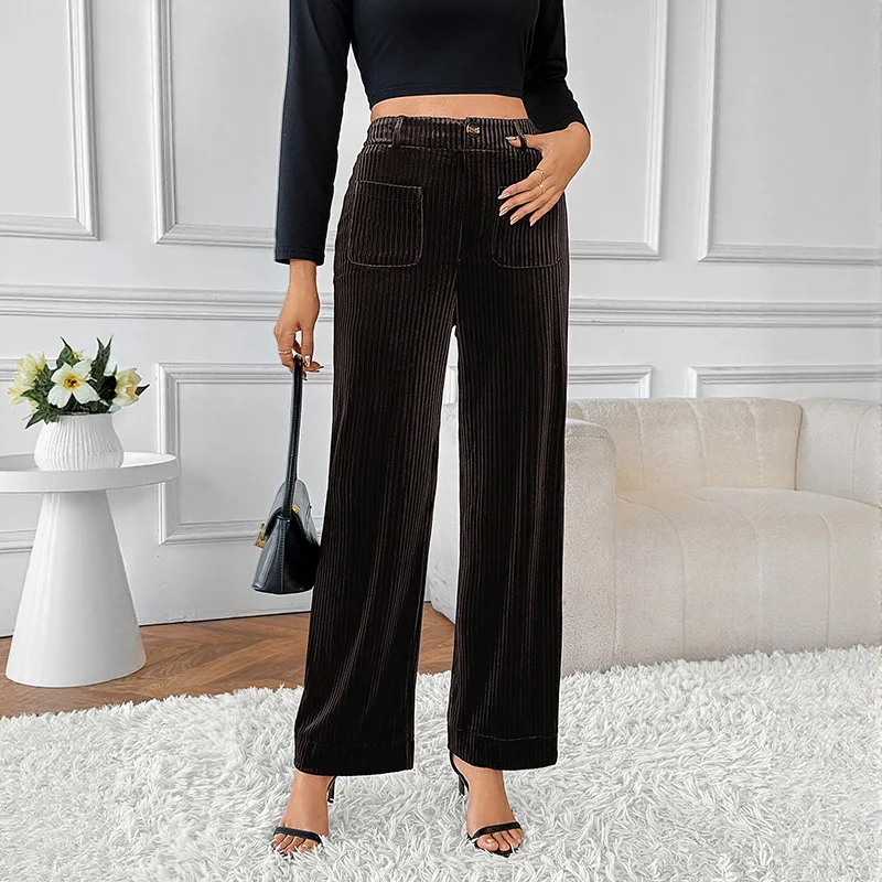 

2025 Autumn and Winter New Women's Trousers Comfortable and Casual Fashion Commuting Joker Elegant Straight Pants Ladies