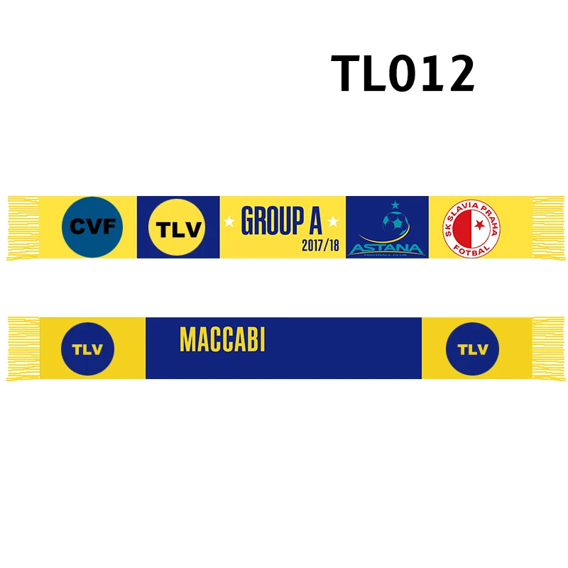 

145*18 cm Size 2017-18 Group A Four Teams Scarf for Fans Double-faced Knitted TL012