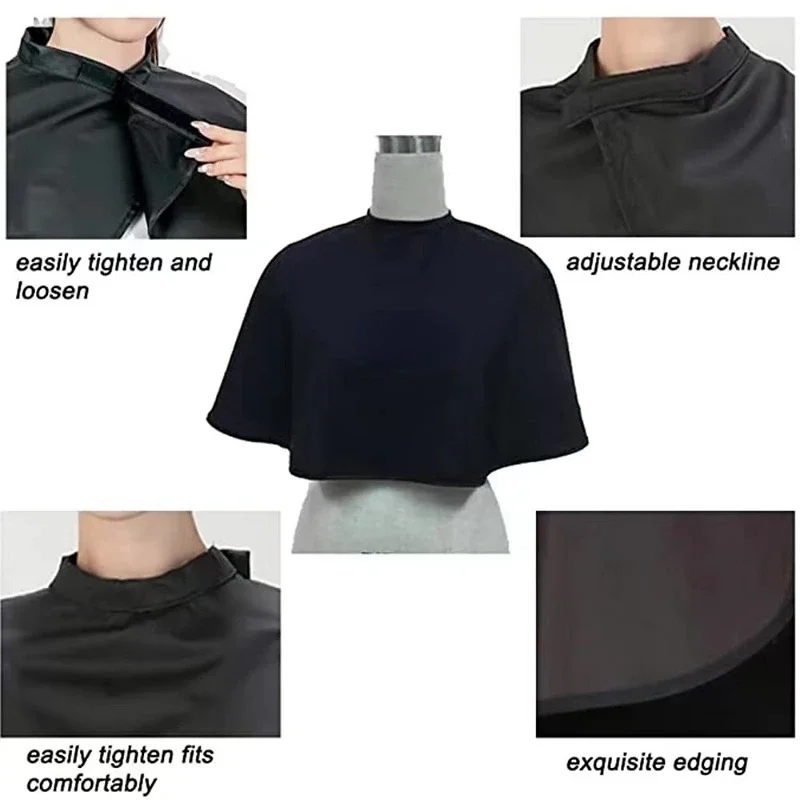 Hair Dye Tools Short Square Black Waterproof Hairdressing Salon Barber Hair Cutting Cape Cloth Wrap Hairdressing Cape Barber