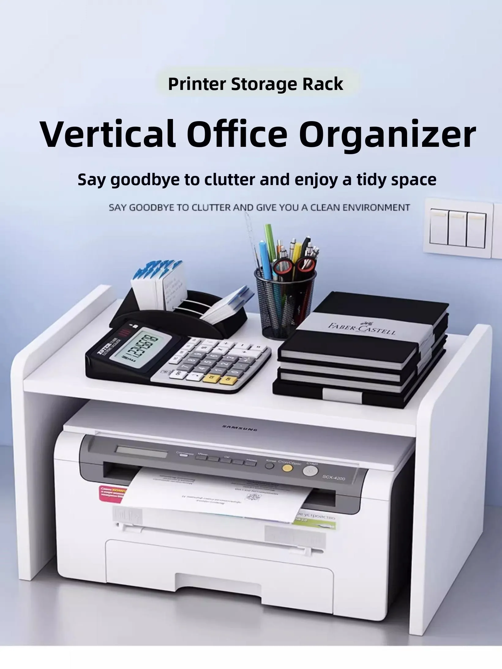 

Modern mat Desktop Printer Stand Office File Cabinet Multi-layer Storage Ra Wood Kitchen Wall Mounted elf