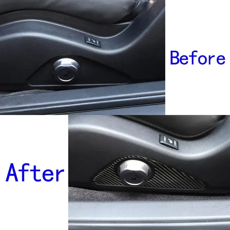 For 2008-2016 Nissan GTR R35 Soft Carbon Fiber Car Styling Car Seat Adjustment Switch Panel Sticker Car Interior Accessories