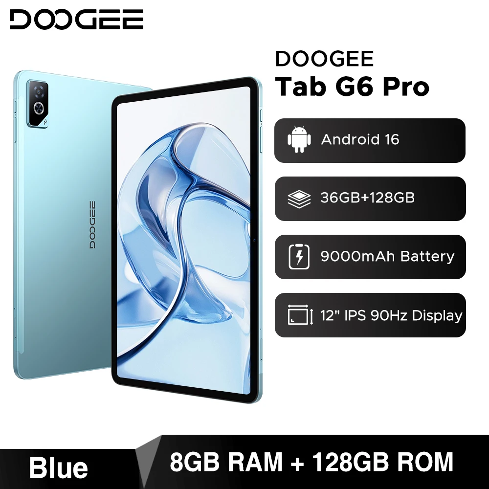 DOOGEE Tab G6 Pro 2 IN 1 Tablet Android 16 Dual Speakers 12'' 90Hz