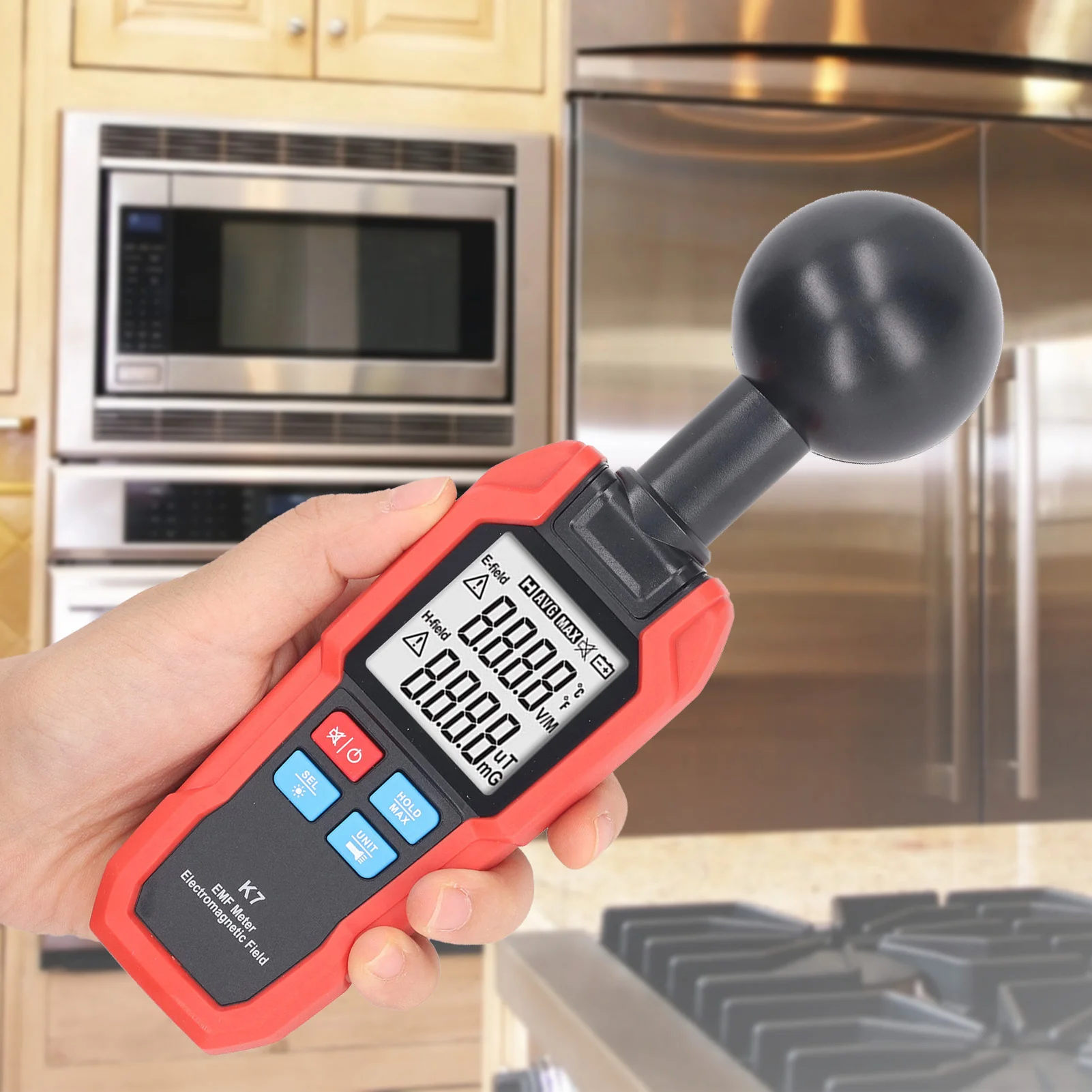 Rilevatore di radiazioni magnetiche Misuratore EMF Rilevatore di campo elettromagnetico Rilevatore di tester portatile per rilevatore EMF esterno per ambienti domestici