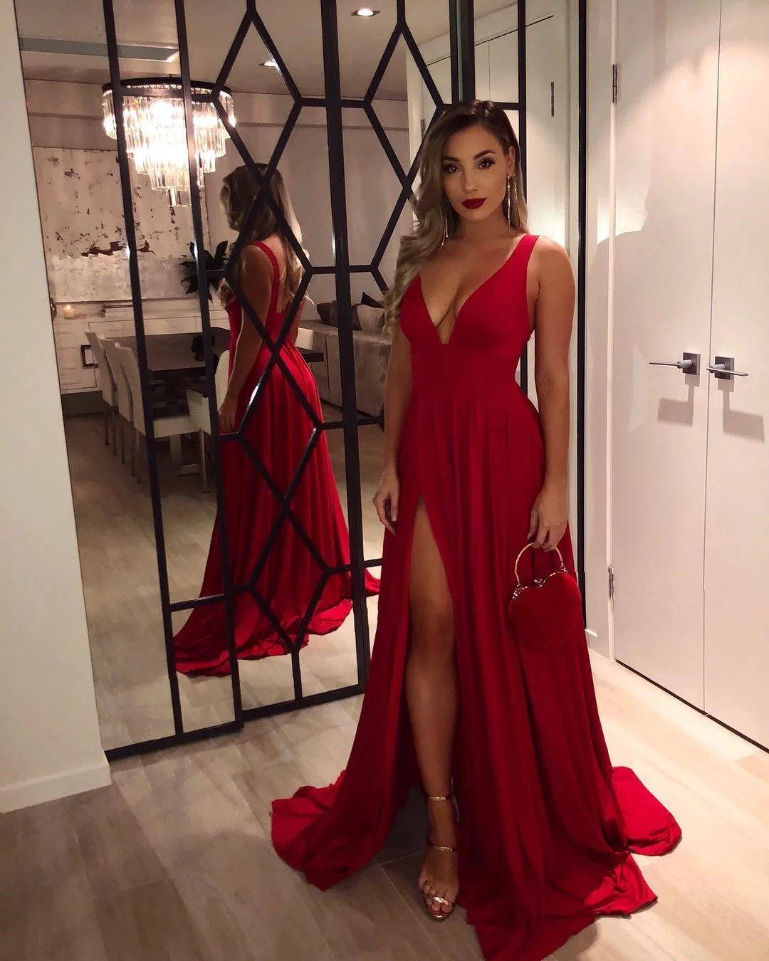 FATAPAESE Burgundy Bridesmaid Dresses Satin V Neck Slit Wedding Party Backless Women Dresses Elegant Long Prom Party Gown Summer