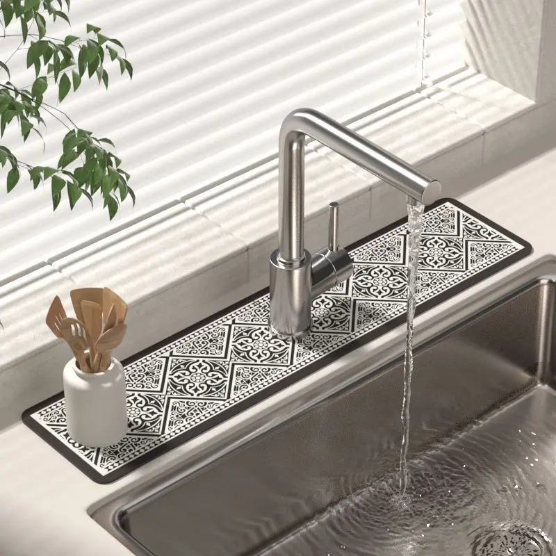 VIKAMA Faucet Water Absorption Pad For Kitchen Washbasin Sink Drain, Splash-Proof Water For Bathroom, Bathroom Countertop Pad