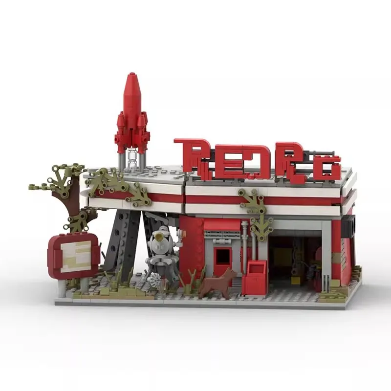 Bricklink MOC Ideas Game Fallout Red Rocket Truck Stop and Anime Figures Mr Handy Bricks Doll Sets Building Blocks Kid Toys Gift