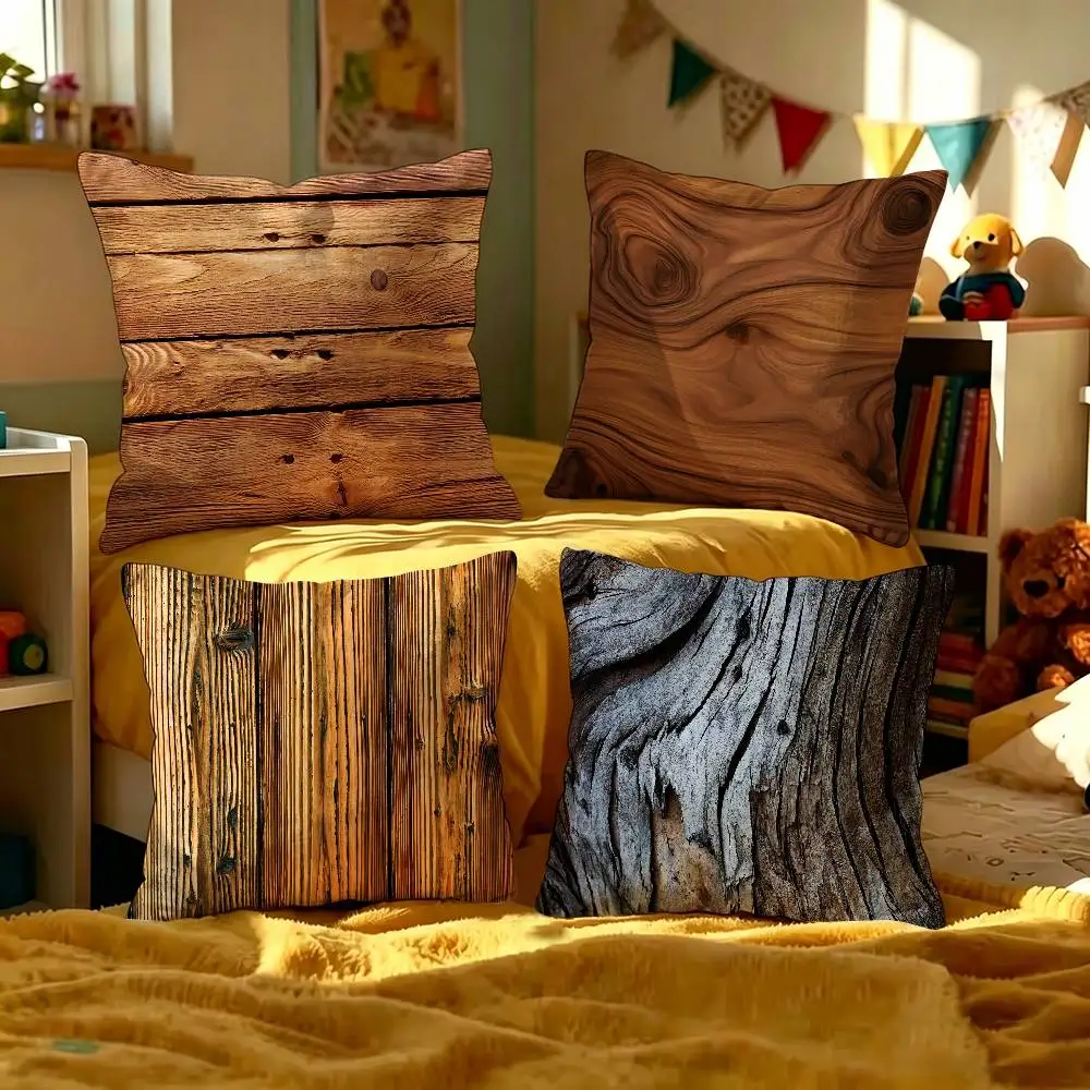 Beautiful Wood Cushion Cover Car Throw Pillow Case For Sofa Car Christmas Gift 40x40cm 45x45cm