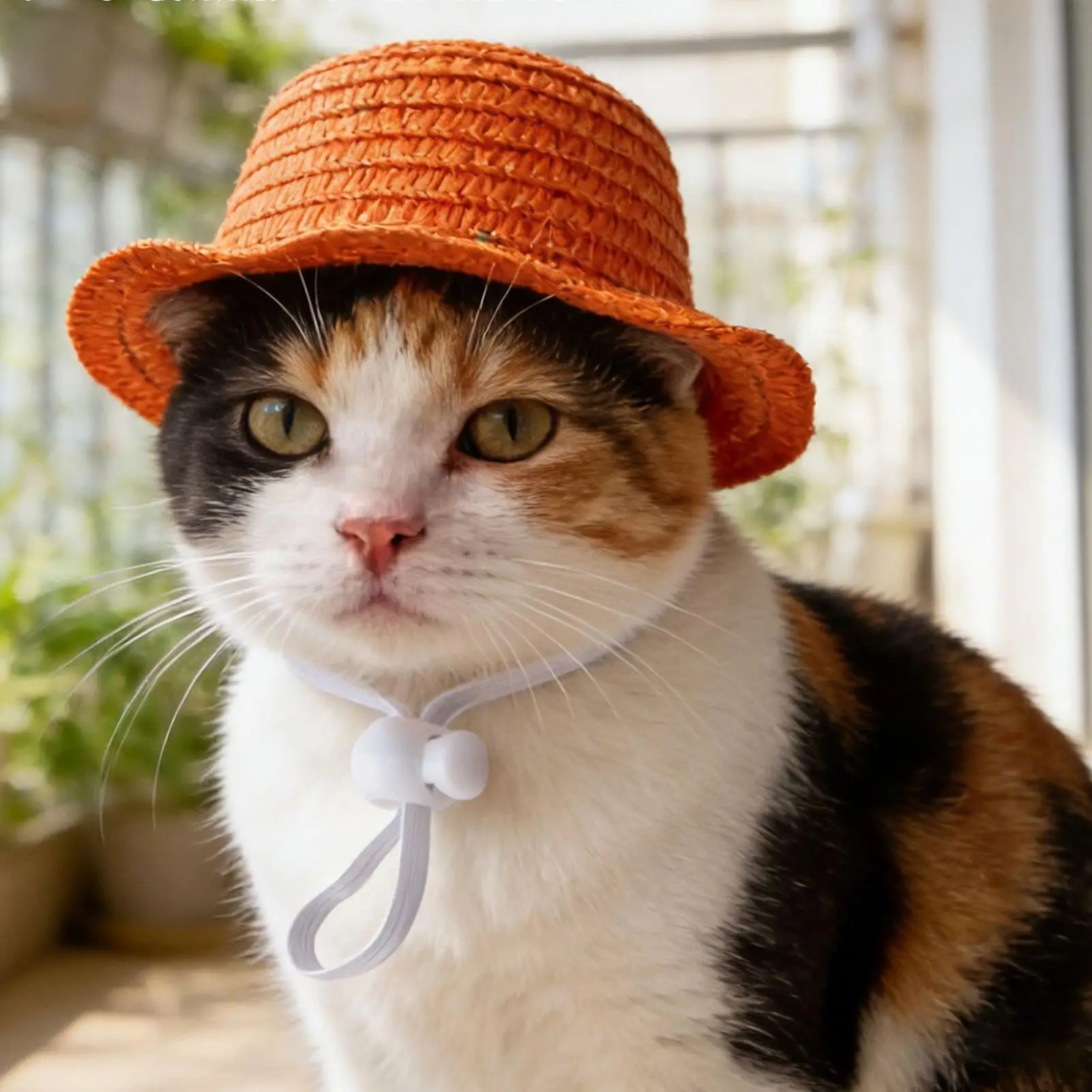 Pet hats, Dog straw hat, 4.5inch cute pet cat sun hats, sun protection hats, mini straw hats for kitten puppy Birthday Party