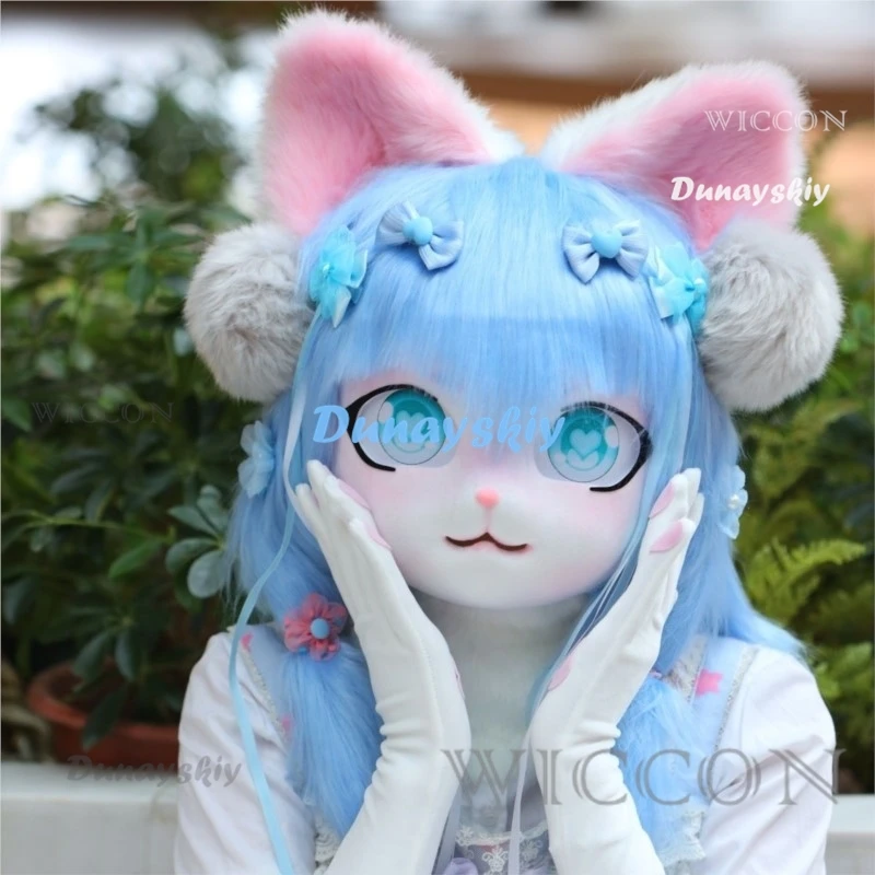 

Cute Fursuit Kigurumi Headsets Furry Animal Cosplay Costumes Comiket Furries Rubbit Doll Cat Comiket Furries Doll Costumes