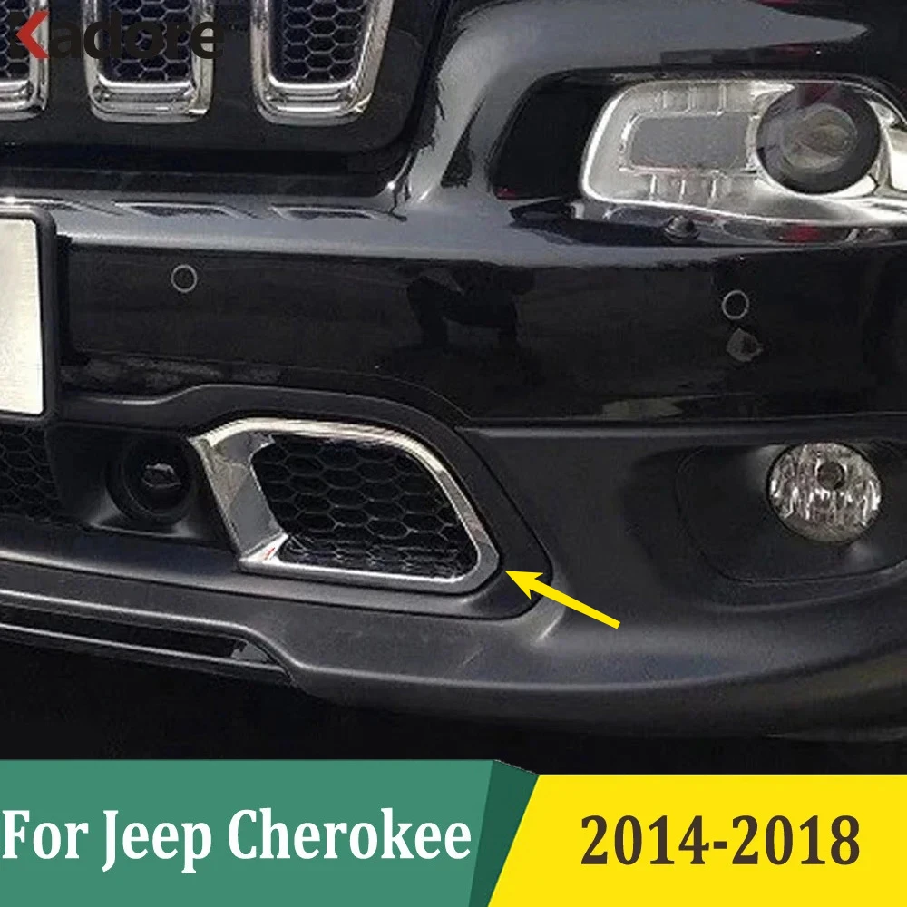 

For Jeep Cherokee 2014 2015 2016 2017 2018 Chrome Front Grille Protectors Cover Grill Racing Trim Car Exterior Accessories