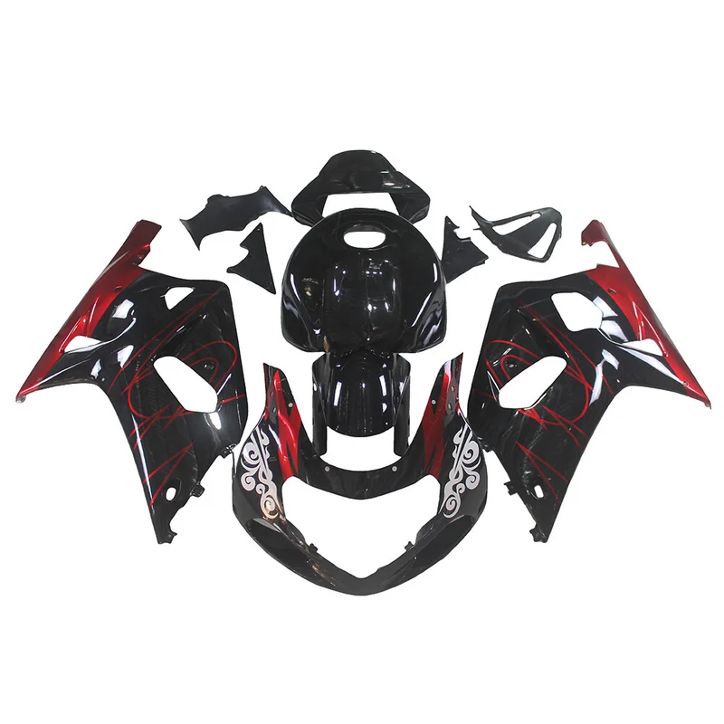 Fit For 2000 01 02 03 Suzuki GSXR600/750 Bodywork Fairings Kit Glossy Black Red