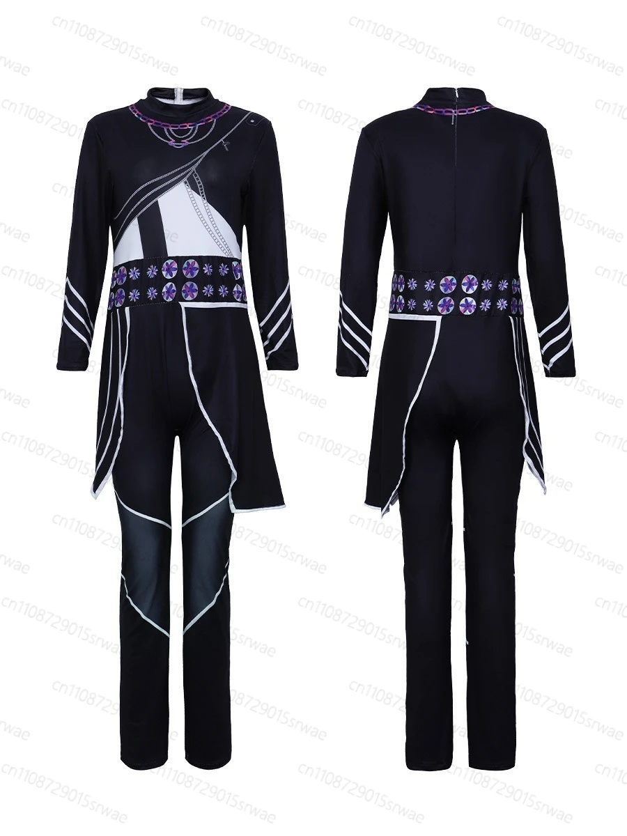 ชุดคอสเพลย์เด็ก 2025 นิวคิดส์ เดมอนส์ ฮันเตอร์ส รูมิ ชุดแฟนซีฮาโลวีน ชุดคาร์นิวัล ชุดจั๊มสูทผ้าไหมนม ชุดคอสเพลย์