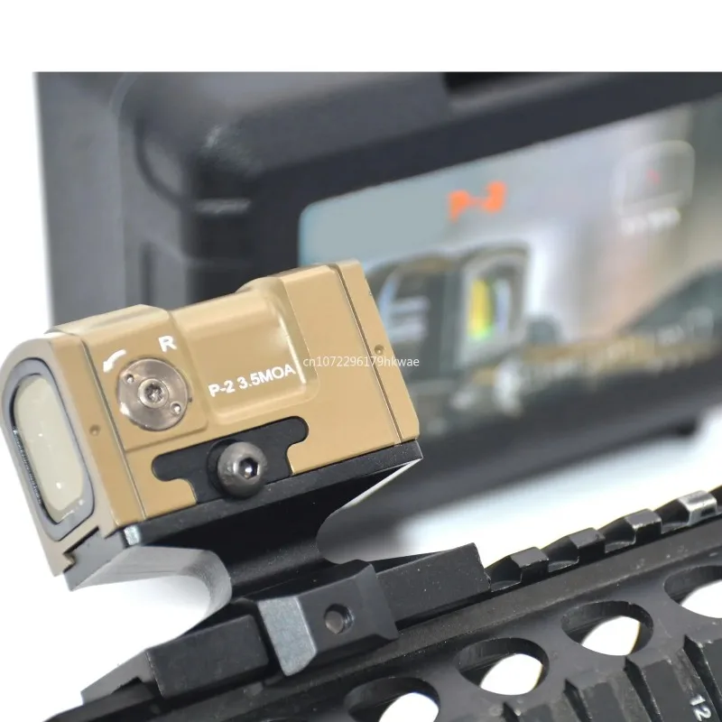 Imagem -02 - Tactical p2 Red Dot Reflex Sight Scope Compact Hunting Optics Riser Montagens Apto para Rifle Airsoft Wargame 3.5 Moa 1.54