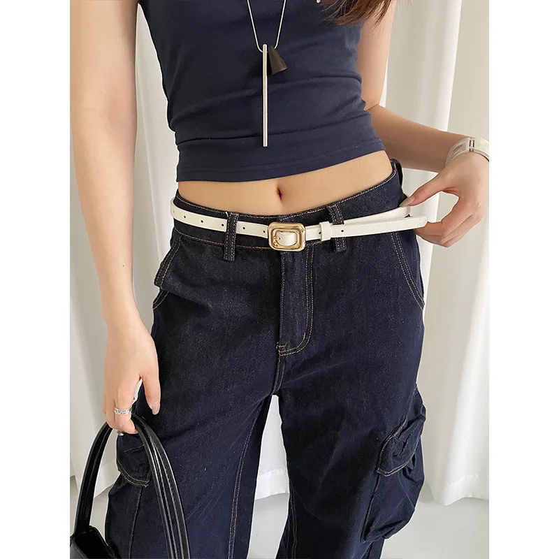Корейский стиль простой тонкий пояс для женщин 2025, новый стиль, высококачественный универсальный пояс для платьев и джинсов, модный