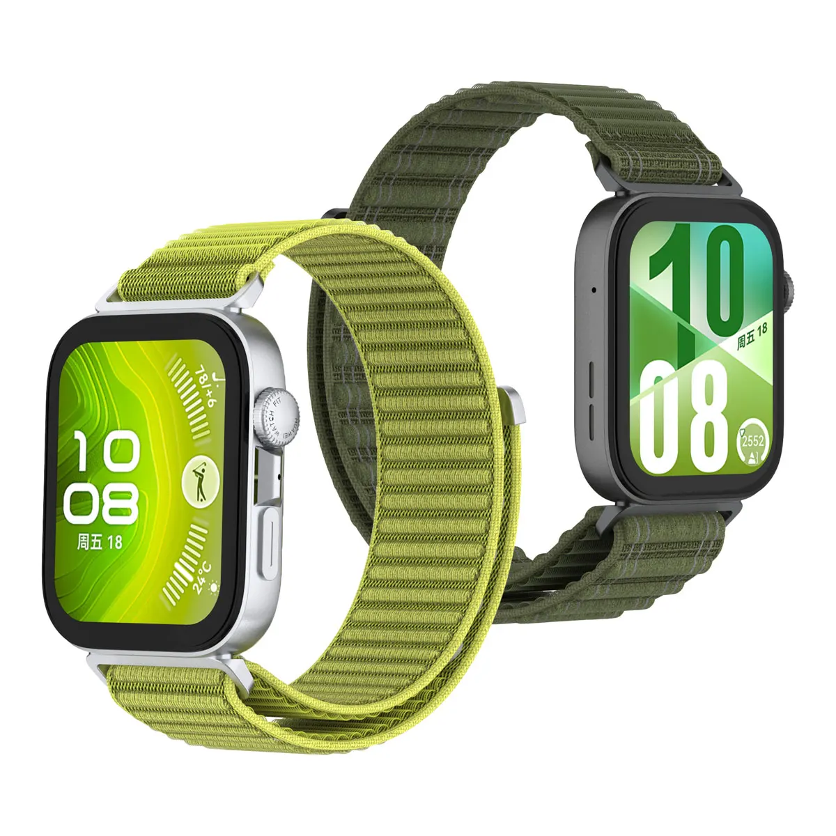 Suitable for Huawei watch Fit3/Fit4/Fit4pro wavy nylon loop strap, metal connector comfortable breathable wristband