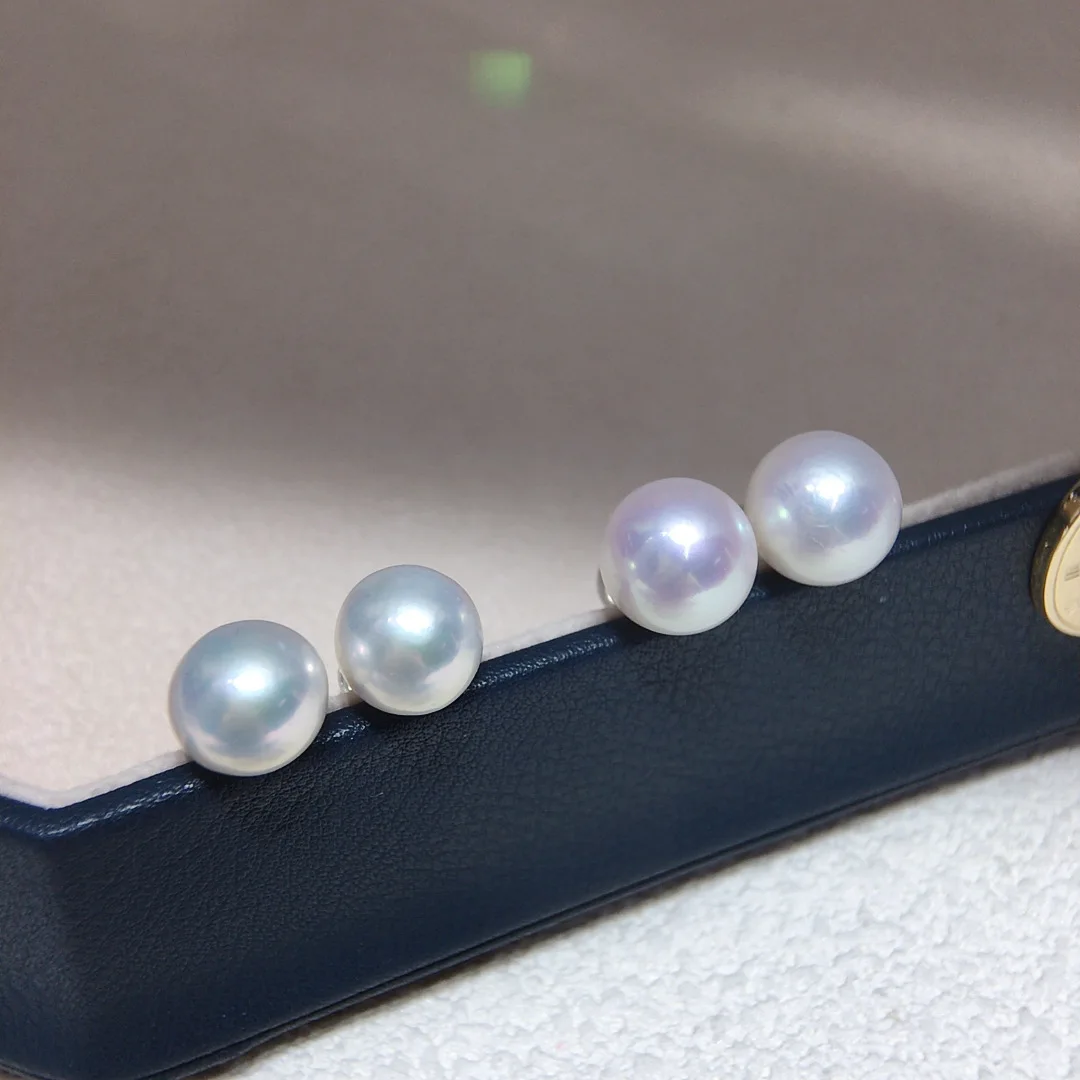 

Classic earrings AAAA9-10mm 10-11mm natural South Sea round white pearl earrings 925s