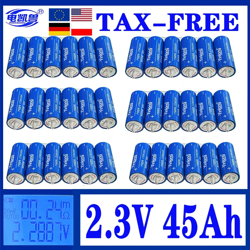 

DIANKAISHOU 100% оригинал 66160 2,3 В 45 Ач LTO литий-титанатный аккумулятор 10C разряд DIY 12 В 24 В 48 В автомобильная аудио солнечная система