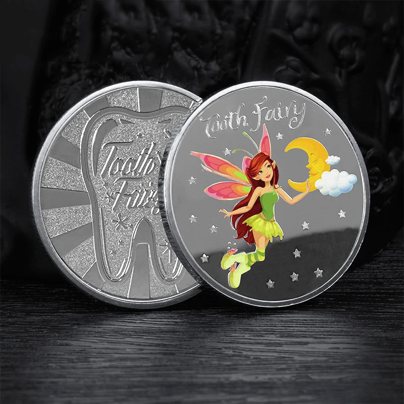 New Colorful Tooth Fairy Coin Gold Plated Lucky Coin for Kids Collectibles Commemorative Metal Gift