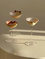 AhunderJaz Vintage Shell Glass Glass Creative Party Drinking Set Champagne Glasses Bar High-end Utensils Kitchen Drinkware Set
