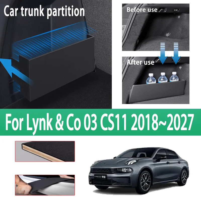 

Car Thickening Trunk Storage Partition For Lynk & Co 03 CS11 2018~2027 2022 Multifunction Storage Box Auto Interior Accessories