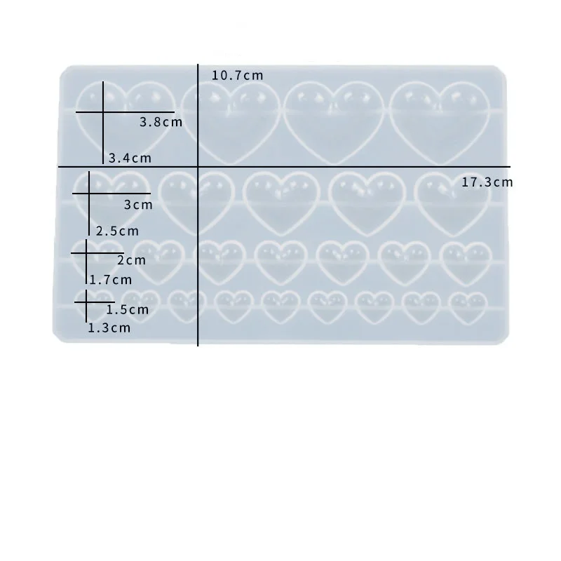 DIY heart-shaped patch resin mold, heart-shaped door curtain decoration silicone mold