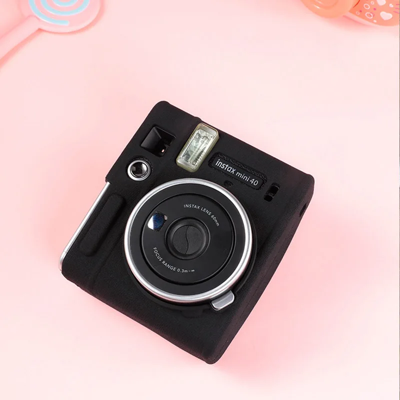 حافظة جلدية لحماية الجسم من السيليكون لكاميرا Fujifilm instax mini 40 بتصميم مضاد للانزلاق حقيبة كاميرا من السيليكون