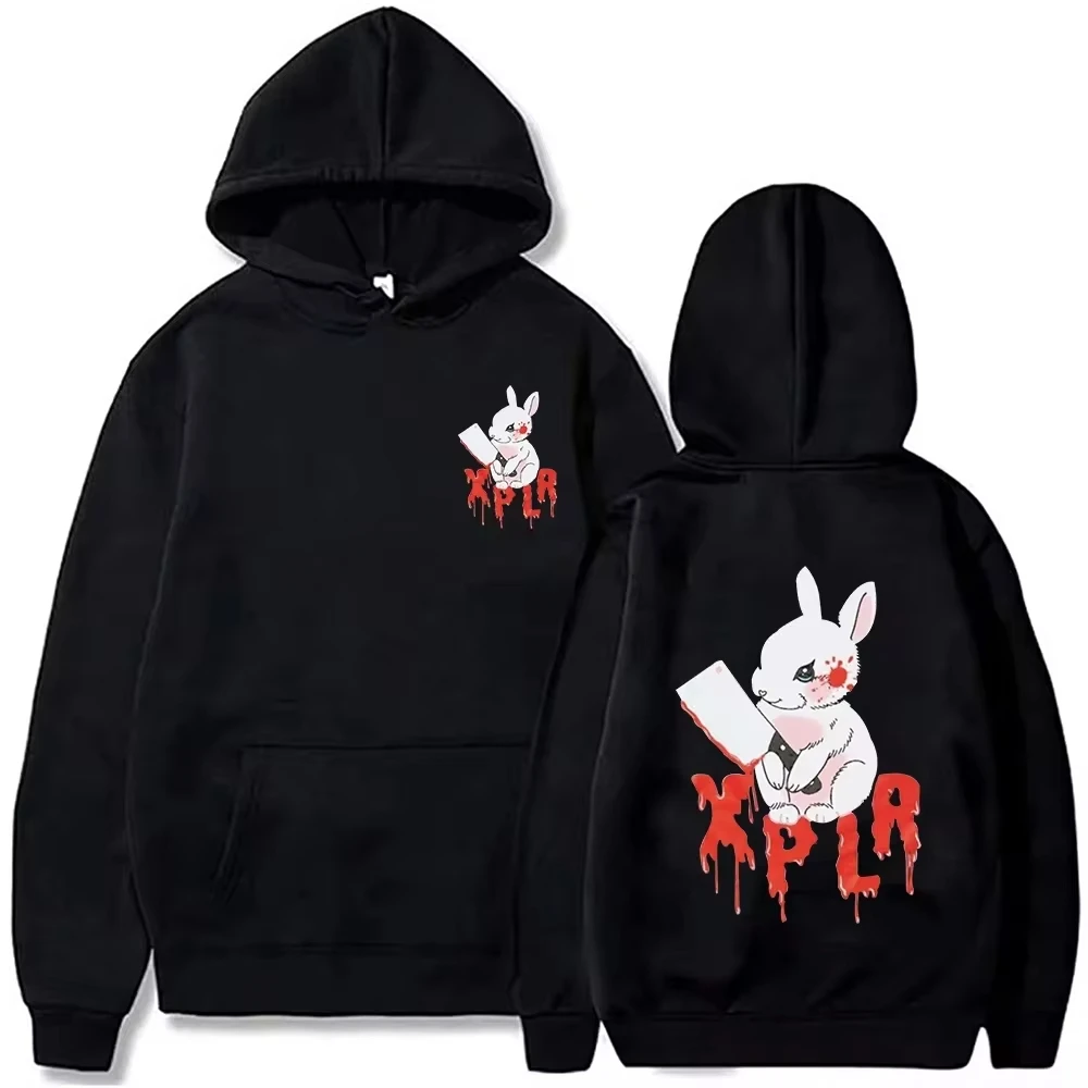 

Sam Xplr Merch Colby Rabbit Pocket Drawstring Hoodie Unisex Casual Printed Fleece Long Sleeved Hoodie