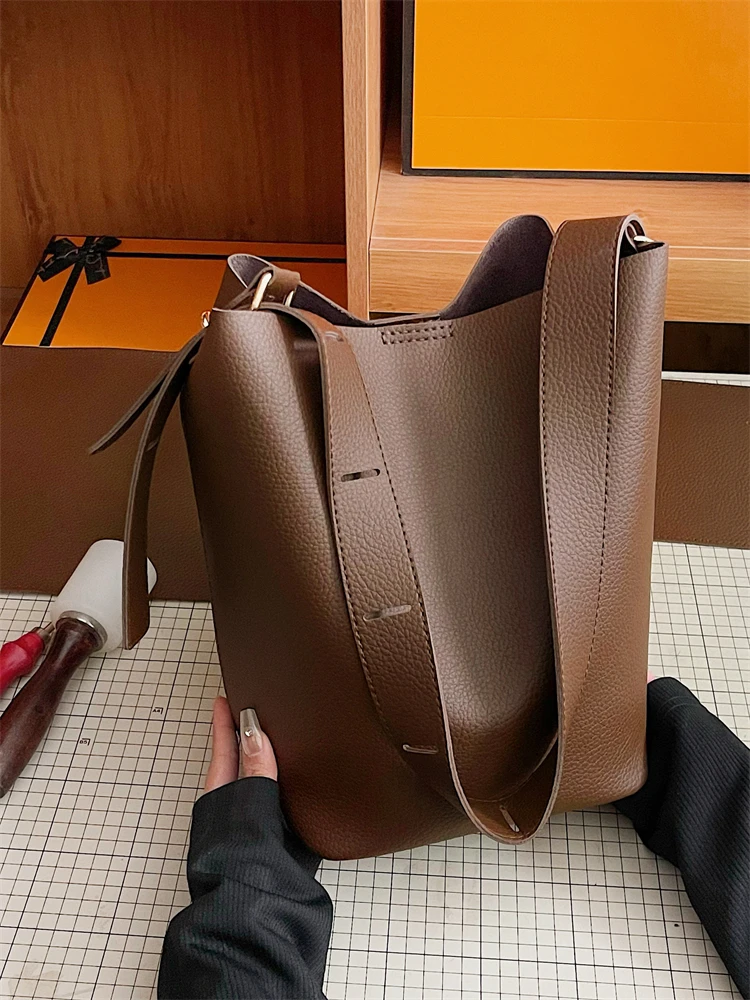 

Korean Sle DIY Water Buet Bag Material Kit Retro Faion Women's Single oulder Underarm Commuter Bag Soft PU Leather