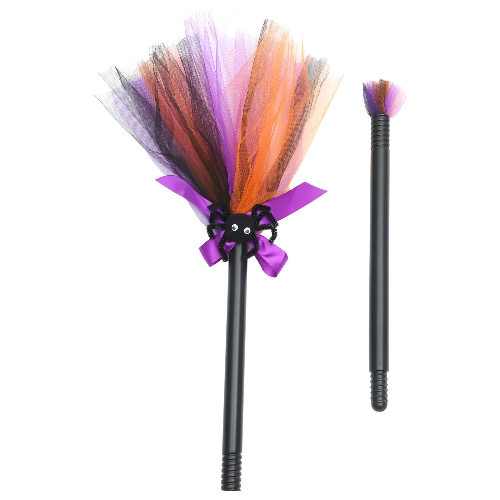 Witch Broom Cosplay Halloween Party Plastic Witch Broom Prop Detachable Design for Women Girls Costume Accessories