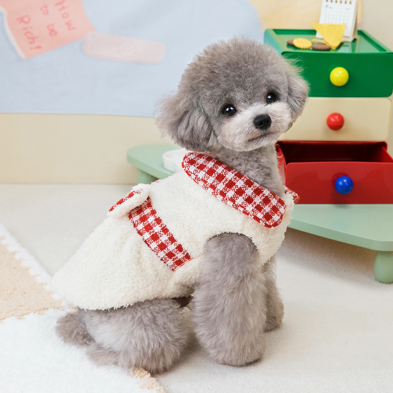 Autumn Winter Dog Clothes Plaid Couple Dog Jacket Puppy Dress Small Dog Chihuahua Costume Outfits